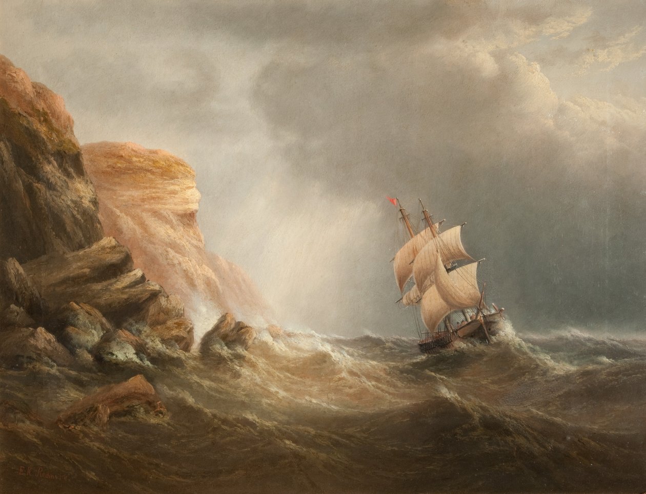 Steinete kystscene av Edward King Redmore