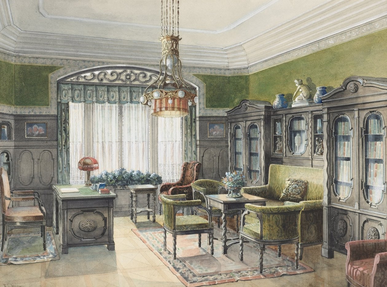 Bibliotekets interiør av Edward Lamson Henry