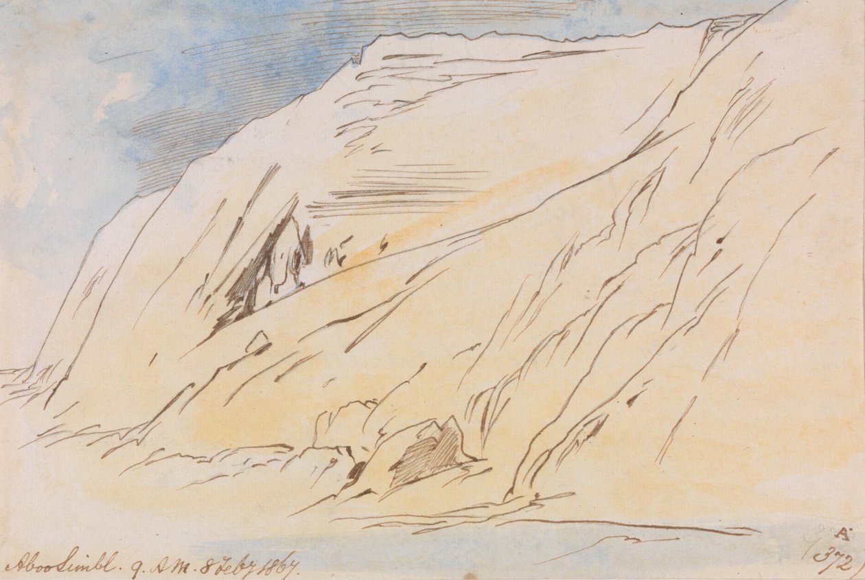 Abu Simbel, 9-00, 8. februar 1867 (372A) av Edward Lear
