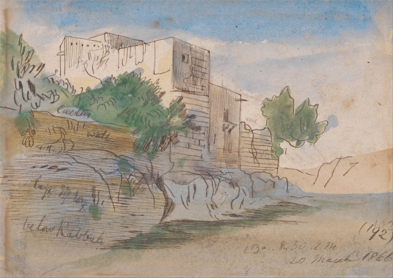 Nedenfor Rabat, Malta av Edward Lear