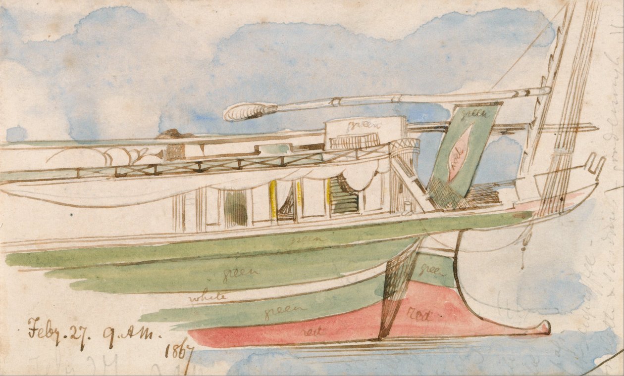 Båt på Nilen av Edward Lear