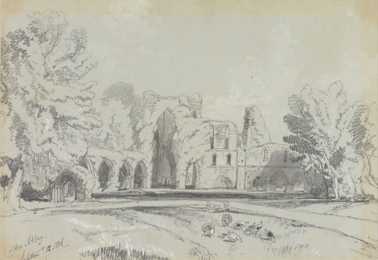 Calder Abbey, 12. september 1836 av Edward Lear