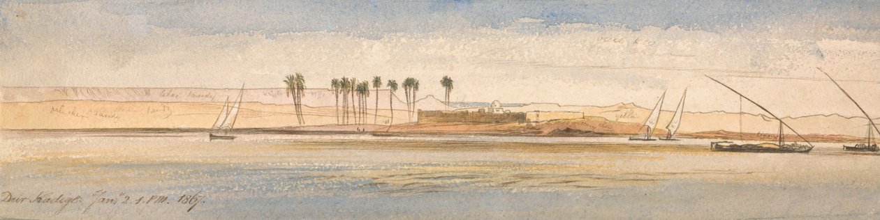 Deir Kadige, kl. 13.00-2. januar 1867 av Edward Lear