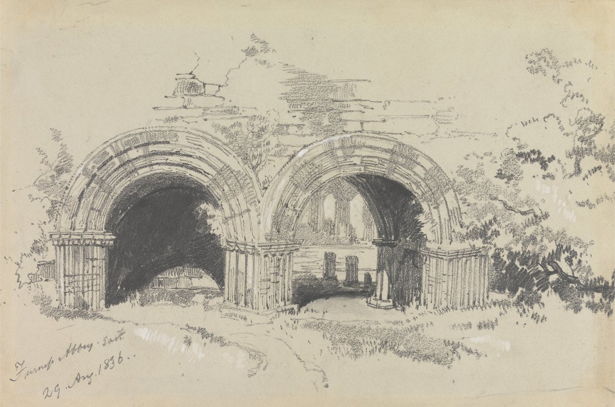 Furness Abbey East, 29. august 1836 av Edward Lear