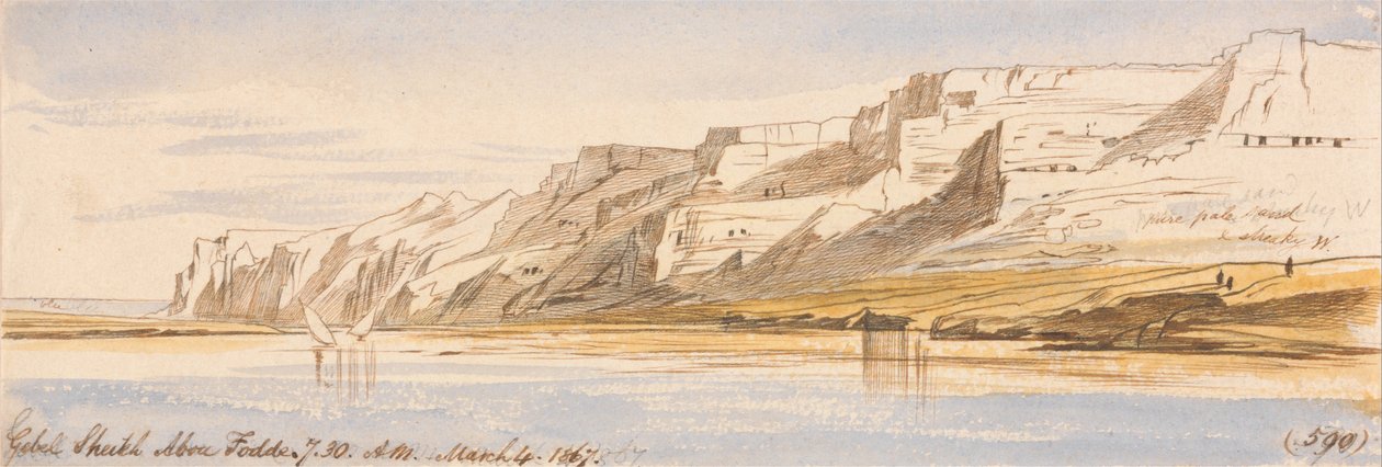 Gebel Sheikh Abu Fodde, 7-30, 4. mars 1867 (590) av Edward Lear