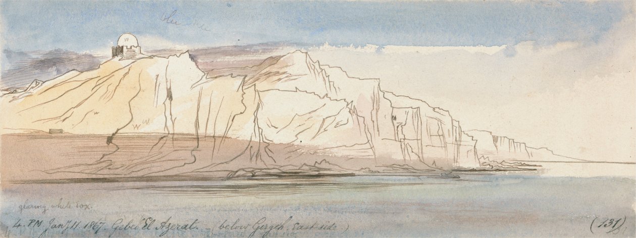 Gebel el Azerat (nedenfor Girgeh, østsiden) av Edward Lear
