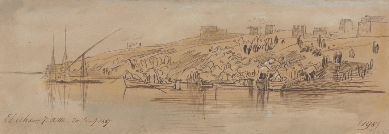 Luxor, 7-00, 20. januar 1867 (198) av Edward Lear
