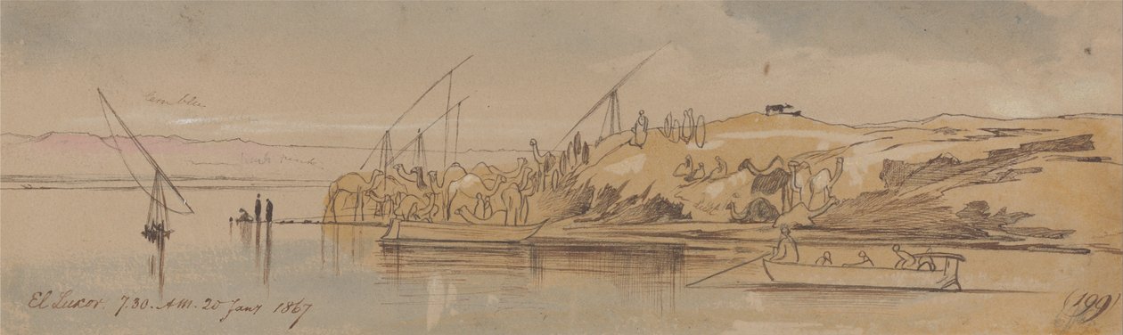 Luxor, 7.30-tiden 20. januar 1867 (199) av Edward Lear