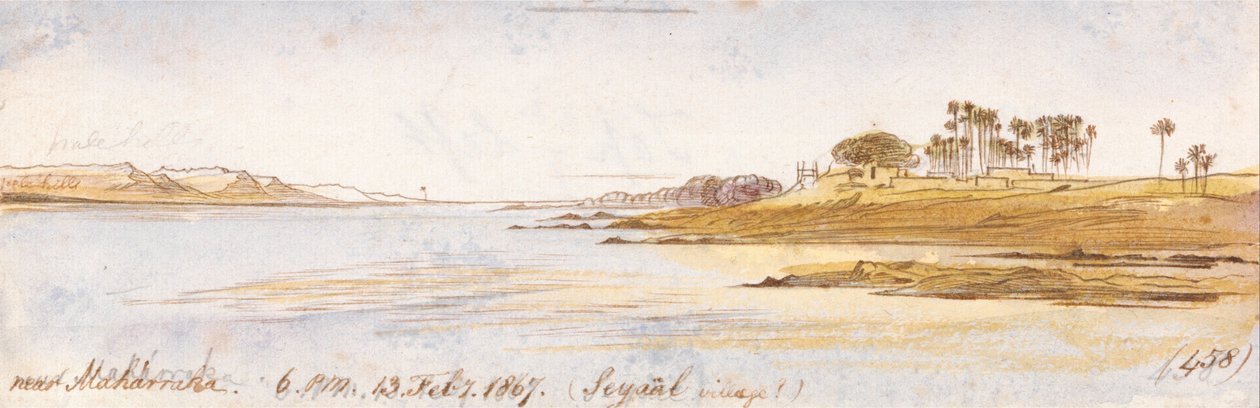 Nær Maharraka, kl. 18.00-13. februar 1867 (458) av Edward Lear