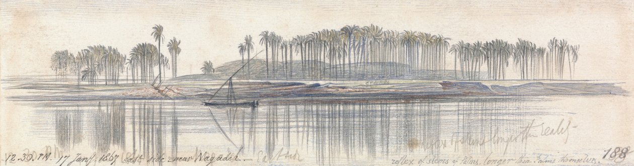 Nær Negadeh, 12-30 pm, 17. januar 1867 (188) av Edward Lear