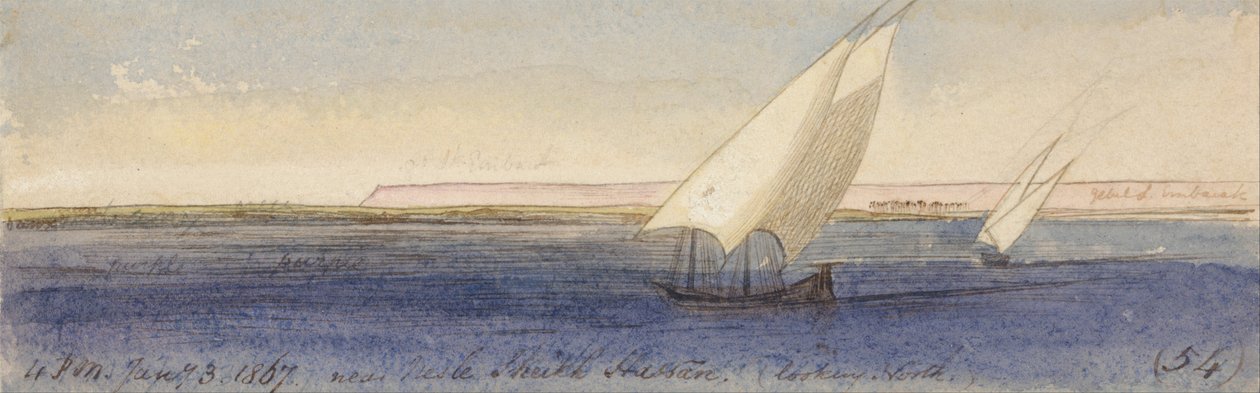 Nær Nesle Sheikh Hassan, og ser sør av Edward Lear
