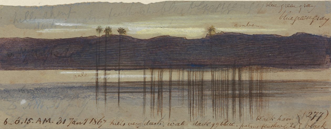 Philae, 6-00-6-15 am, 31. januar 1867 (277) av Edward Lear