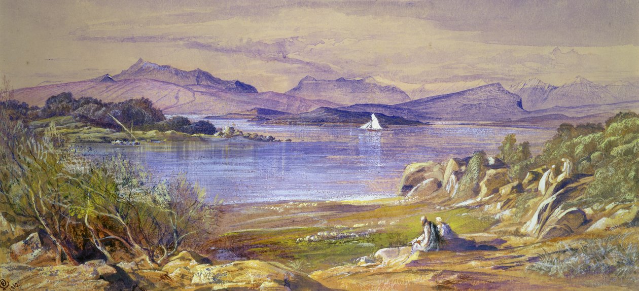 Porto Tre Scoglie, Albania, 1862 av Edward Lear