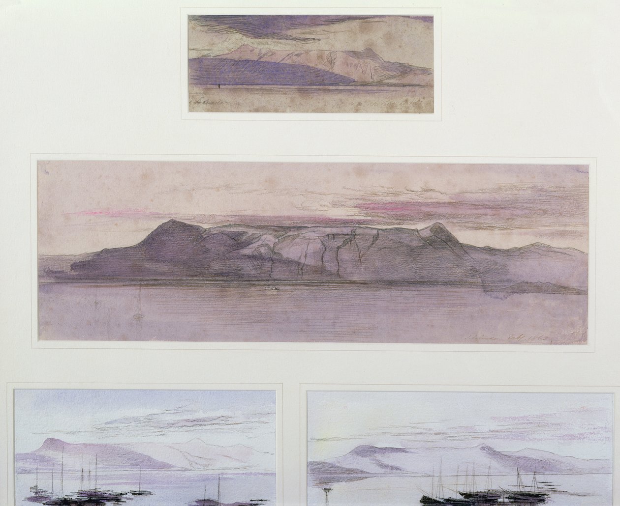 S. Salvador, Korfu, 1862 (penn, blekk og vask) av Edward Lear