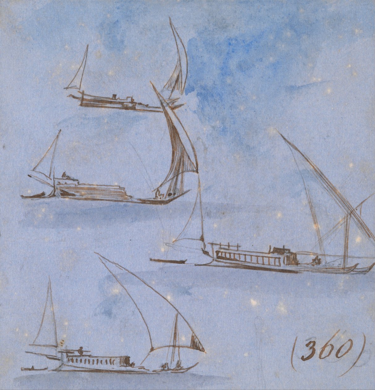 Studier av båter på Nilen av Edward Lear