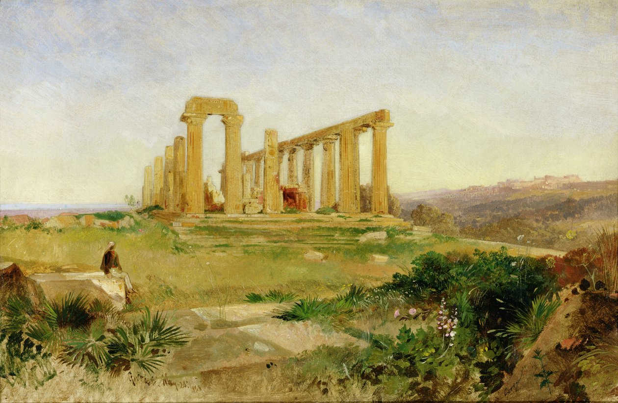 Agrigento-tempelet av Edward Lear