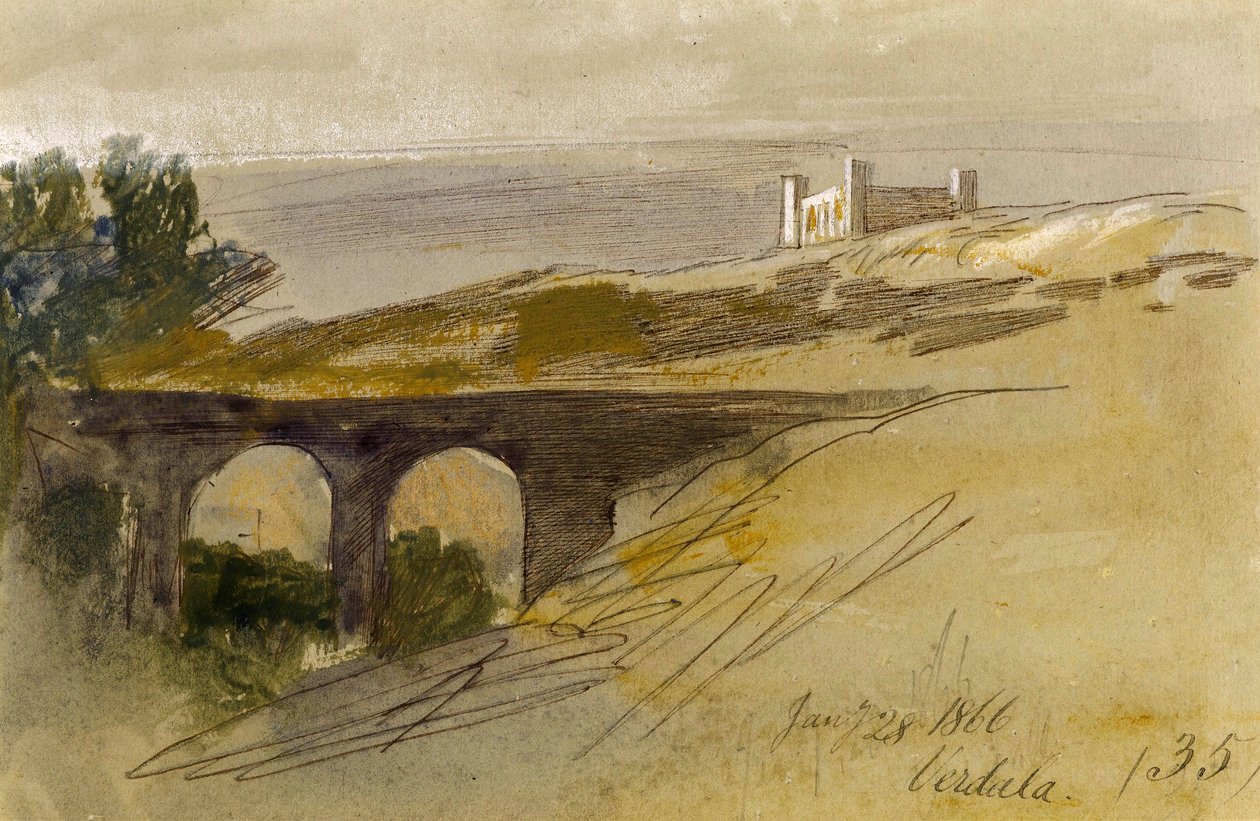 Verdala, Malta, 1866 av Edward Lear