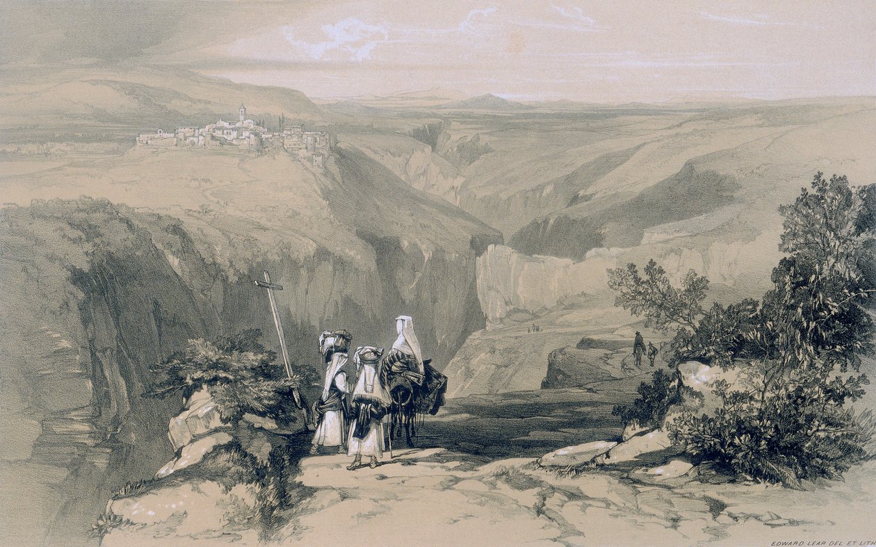 Utsikt i Roma og omegn: utsikt over Collepardo av Edward Lear
