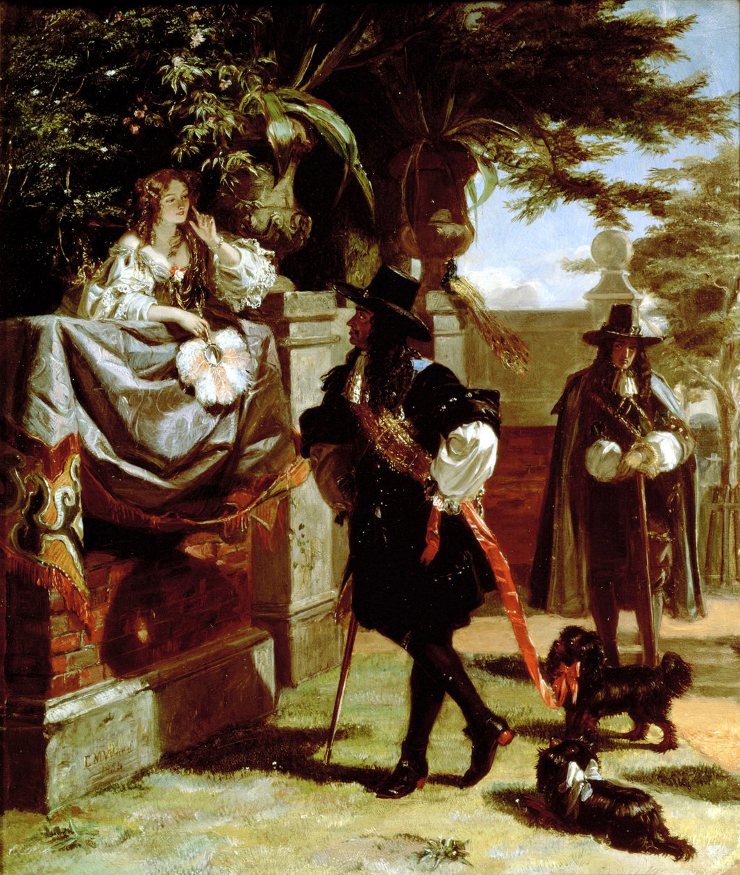 Charles II (1630-85) og Nell Gwynne (1650-87) av Edward Matthew Ward