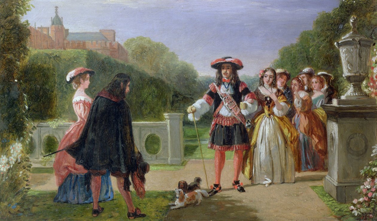 Kong Charles II (1630-85) og Nell Gwynne (1650-87) av Edward Matthew Ward