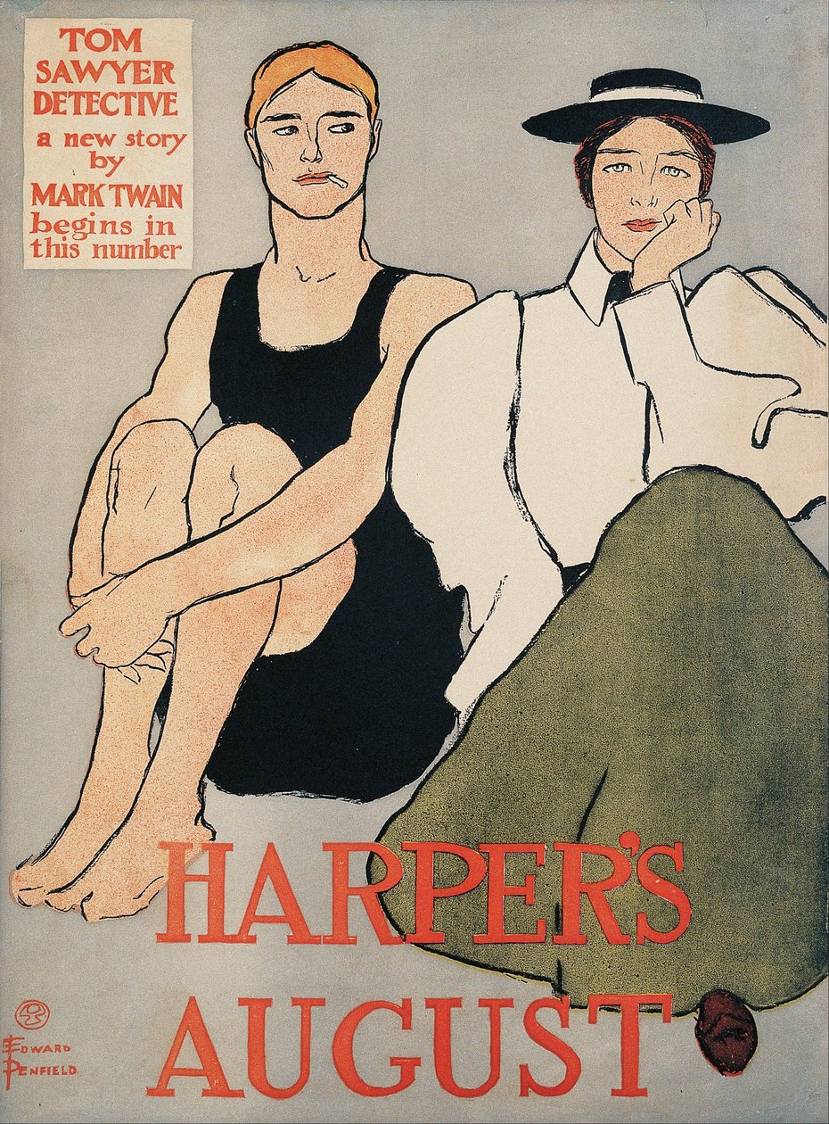 Harpers August. Tom Sawyer -detektiv av Edward Penfield