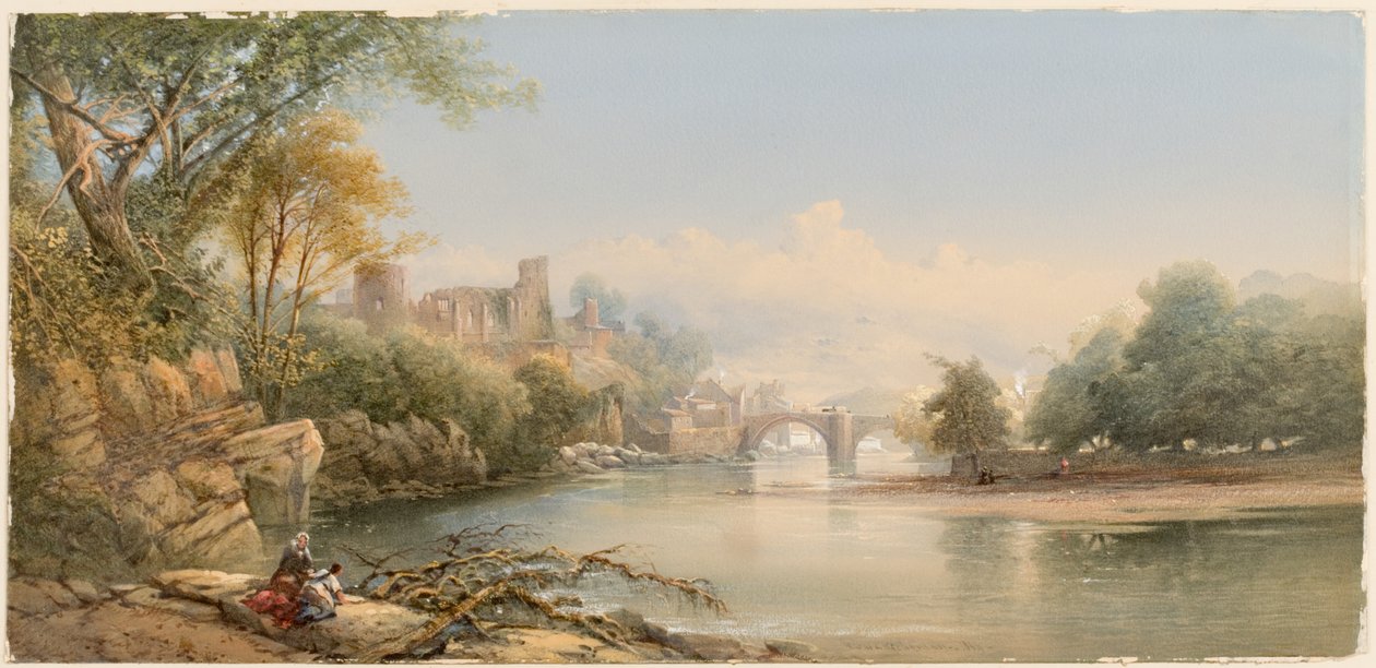 Barnard Castle (kroppsfarge og akvarell på papir (på kort)) av Edward Richardson