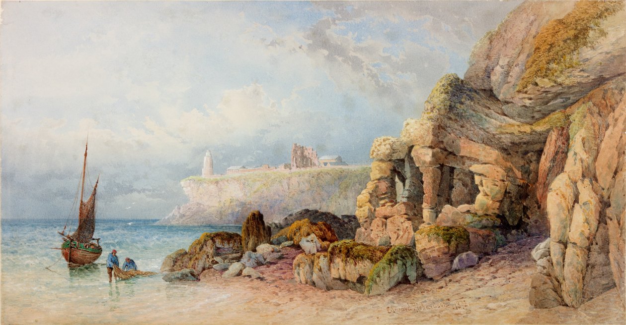 Tynemouth Priory and Lighthouse from the North (kroppsfarge) av Edward Richardson