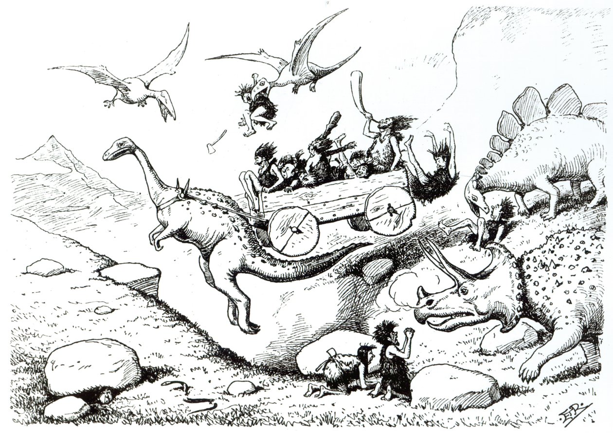 Forhistoriske Peeps, 1894 (penn og blekk) av Edward Tennyson Reed