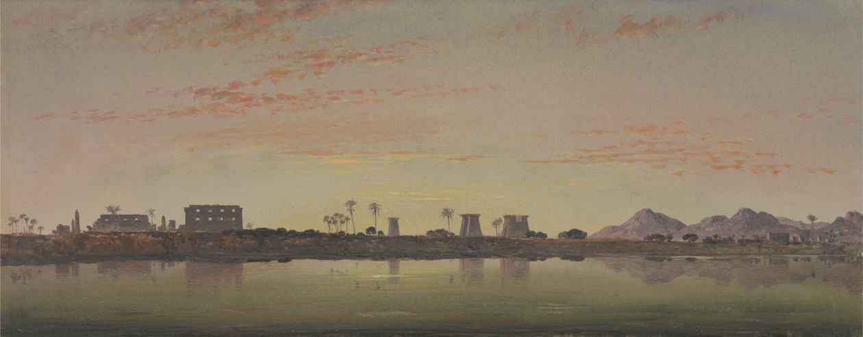 Pyloner ved Karnak, Theban -fjellene i det fjerne av Edward William Cooke