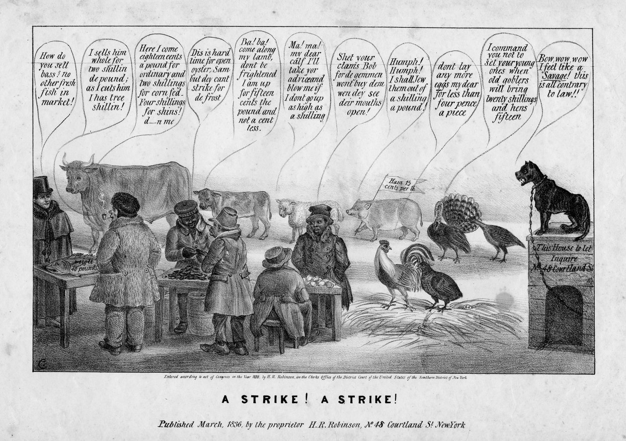 En streik! En streik!, ca. 1836 av Edward Williams Clay