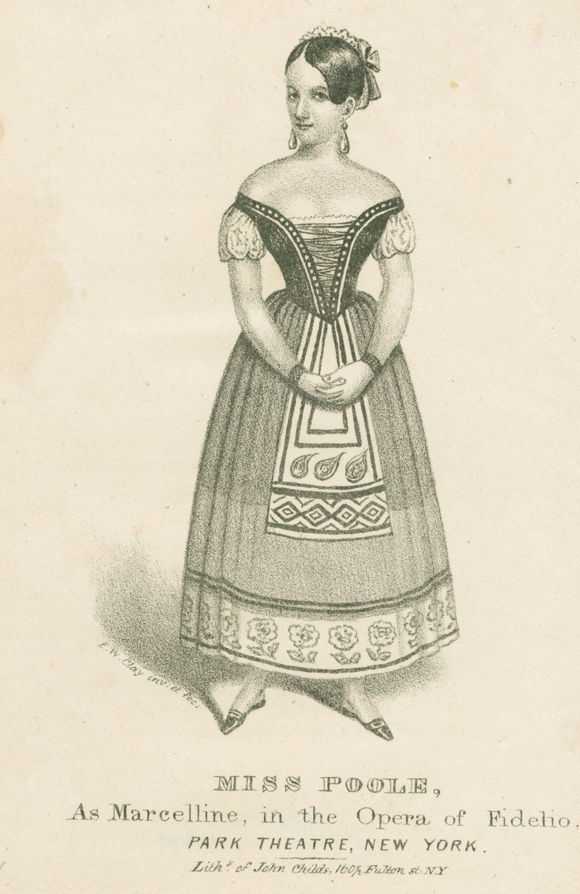 Frøken Poole som Marcelline i Operaen i Fidelio, 1839 av Edward Williams Clay