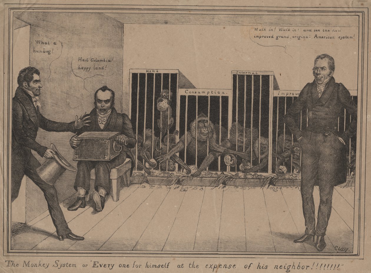 Apesystemet eller hver enkelt for seg selv på bekostning av sin nabo!!!!!!!!, 1831 av Edward Williams Clay