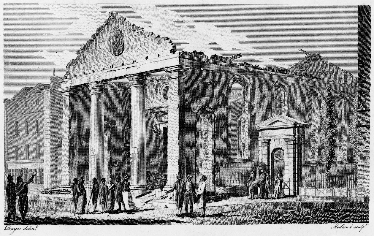 Ruinene av St Paul Covent Garden av Edward (after) Dayes