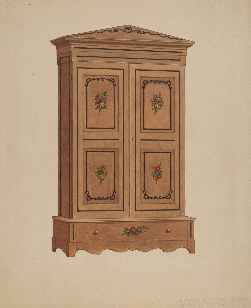 Malt garderobeskap av Edward A. Darby
