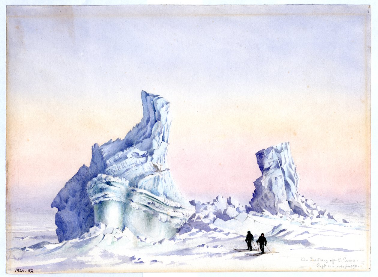 Et isfjell utenfor Cape Evans, 1.–11. september, 1911 (wc på papir) av Edward Adrian Wilson