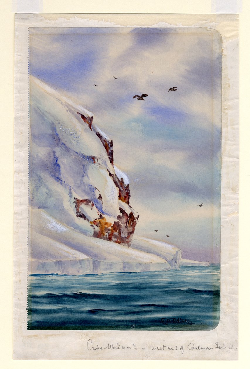 Cape Wadsworth, Coulman Island (wc på papir) av Edward Adrian Wilson