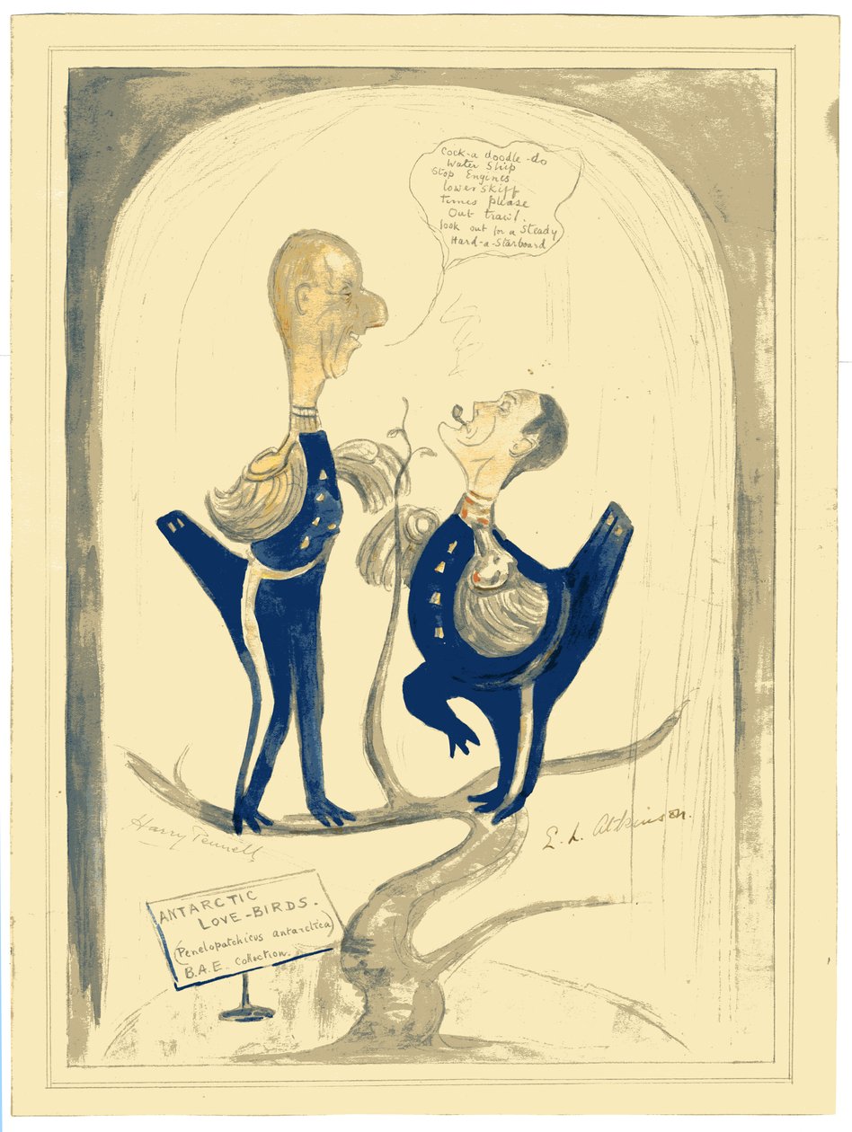 Harry Pennell og Dr. E.L.A. Atkinson, 1910-12 (wc og blyant på papir) av Edward Adrian Wilson