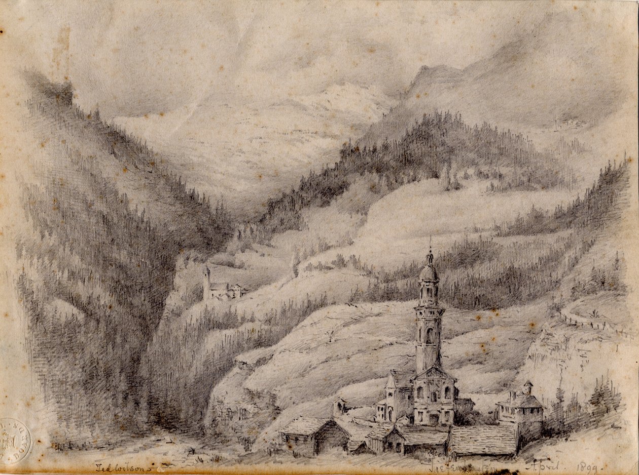 Tiefencastel, Sveits, 1899 av Edward Adrian Wilson