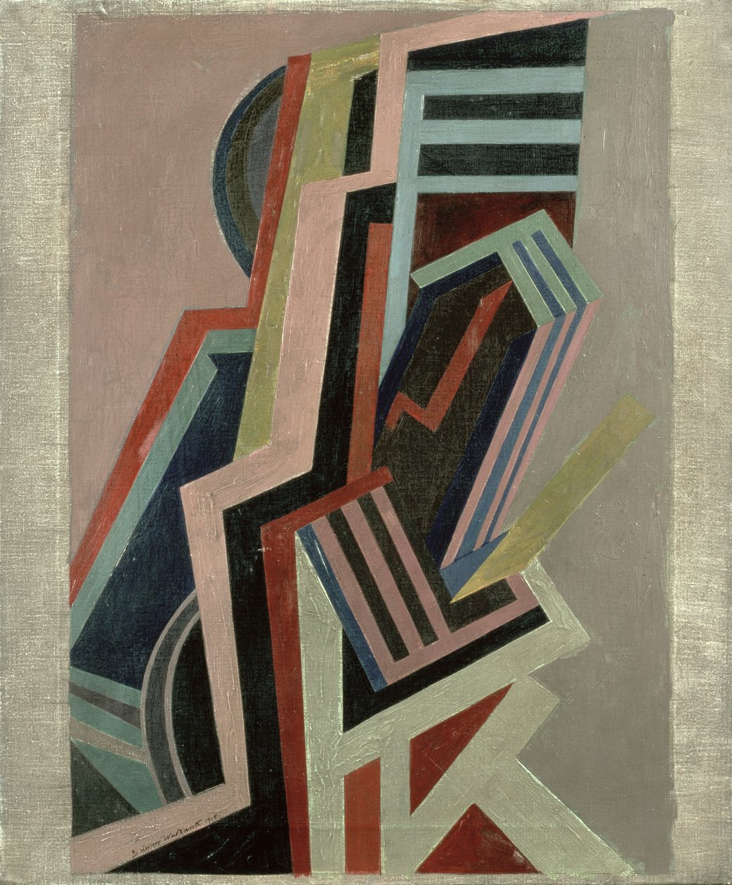 Abstrakt komposisjon (olje på lerret) av Edward Alexander Wadsworth