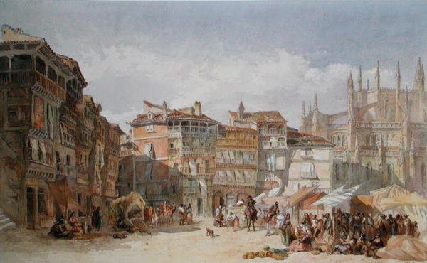 Segovia, Spania (akvarell på papir) av Edward Angelo Goodall