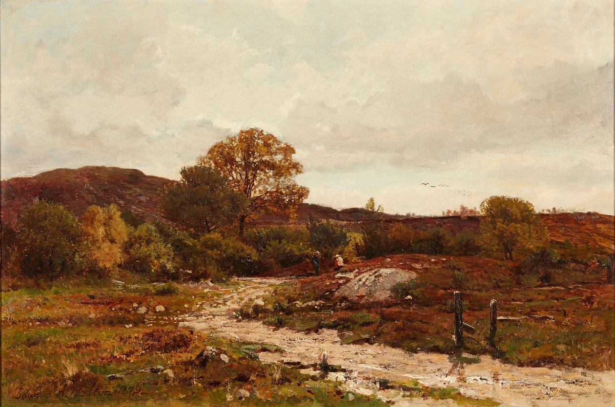 Moorland Landscape (olje på lerret) av Edward Arthur Walton