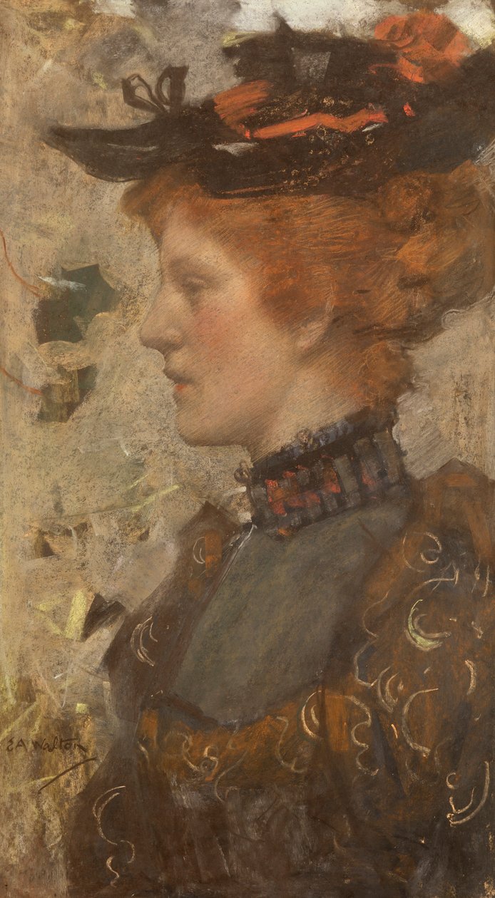 Portrett av frøken Elizabeth D. Reid (pastell på papir) av Edward Arthur Walton