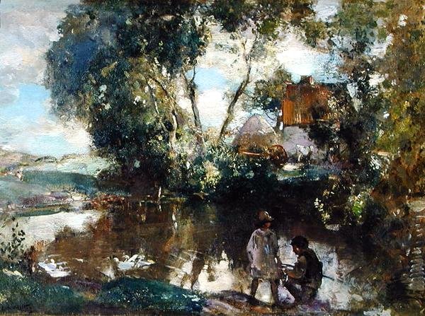 The Pool (olje på lerret) av Edward Arthur Walton