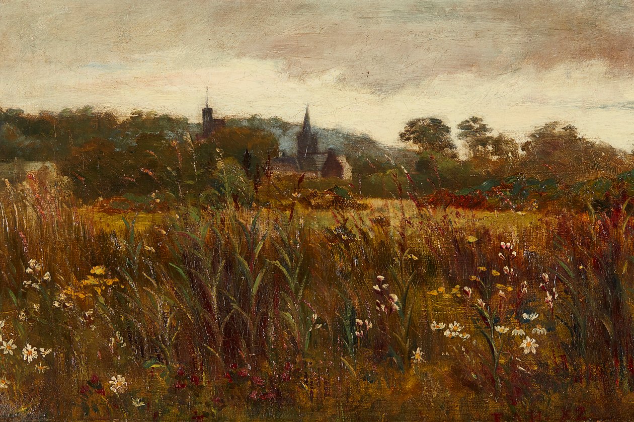 Et glimt av Kirkcudbright (olje på lerret) av Edward Atkinson Hornel