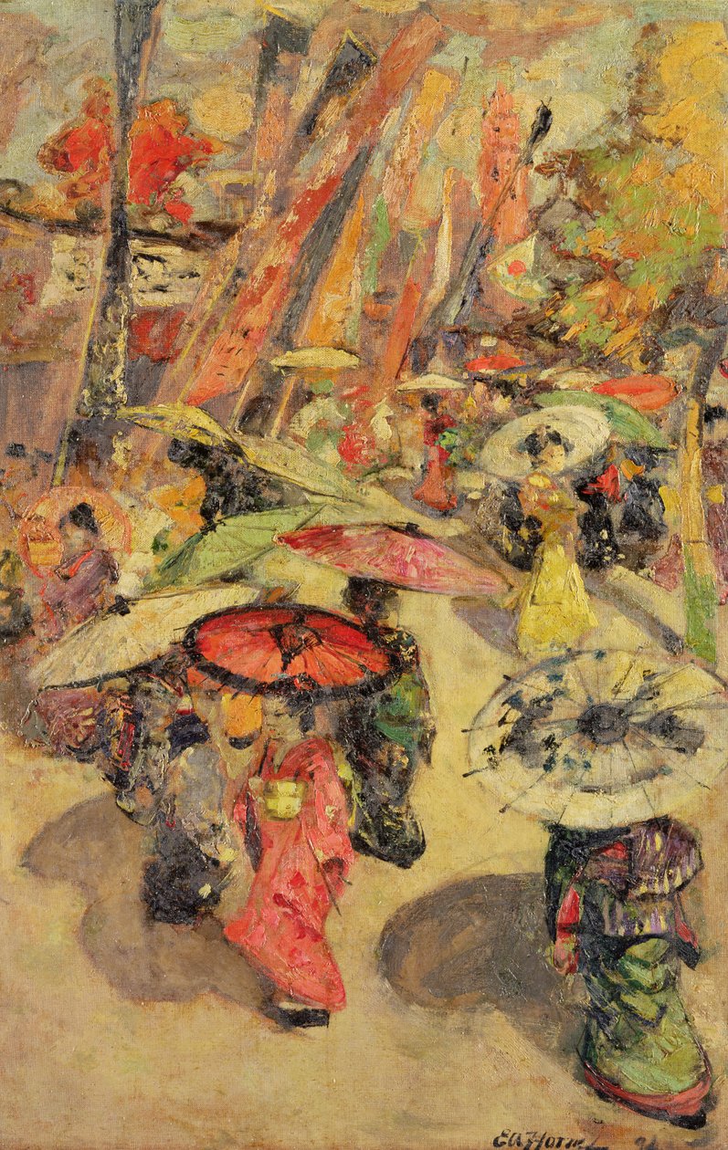 Gatescene, Tokyo av Edward Atkinson Hornel