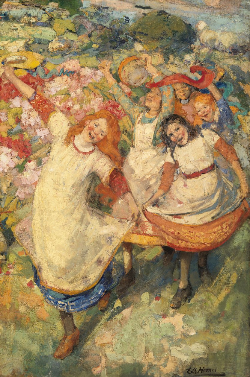 The Dance of Spring (olje på lerret) av Edward Atkinson Hornel