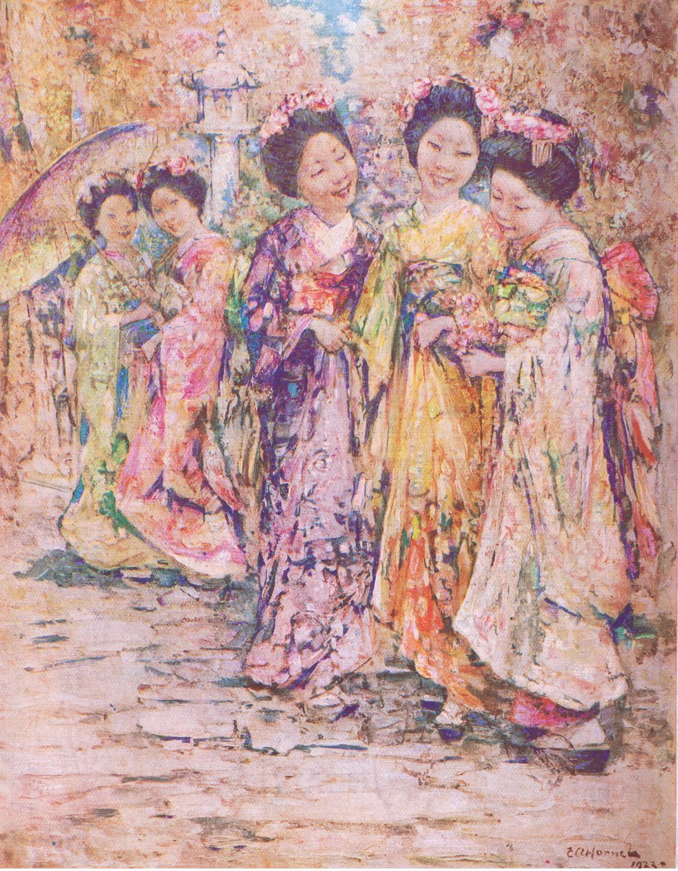 Promenaden, Kyoto, illustrasjon fra My Magazine av Edward Atkinson Hornel