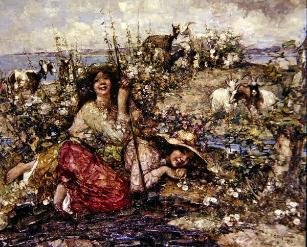 Der lerkene synger og sjøfuglene ringer av Edward Atkinson Hornel