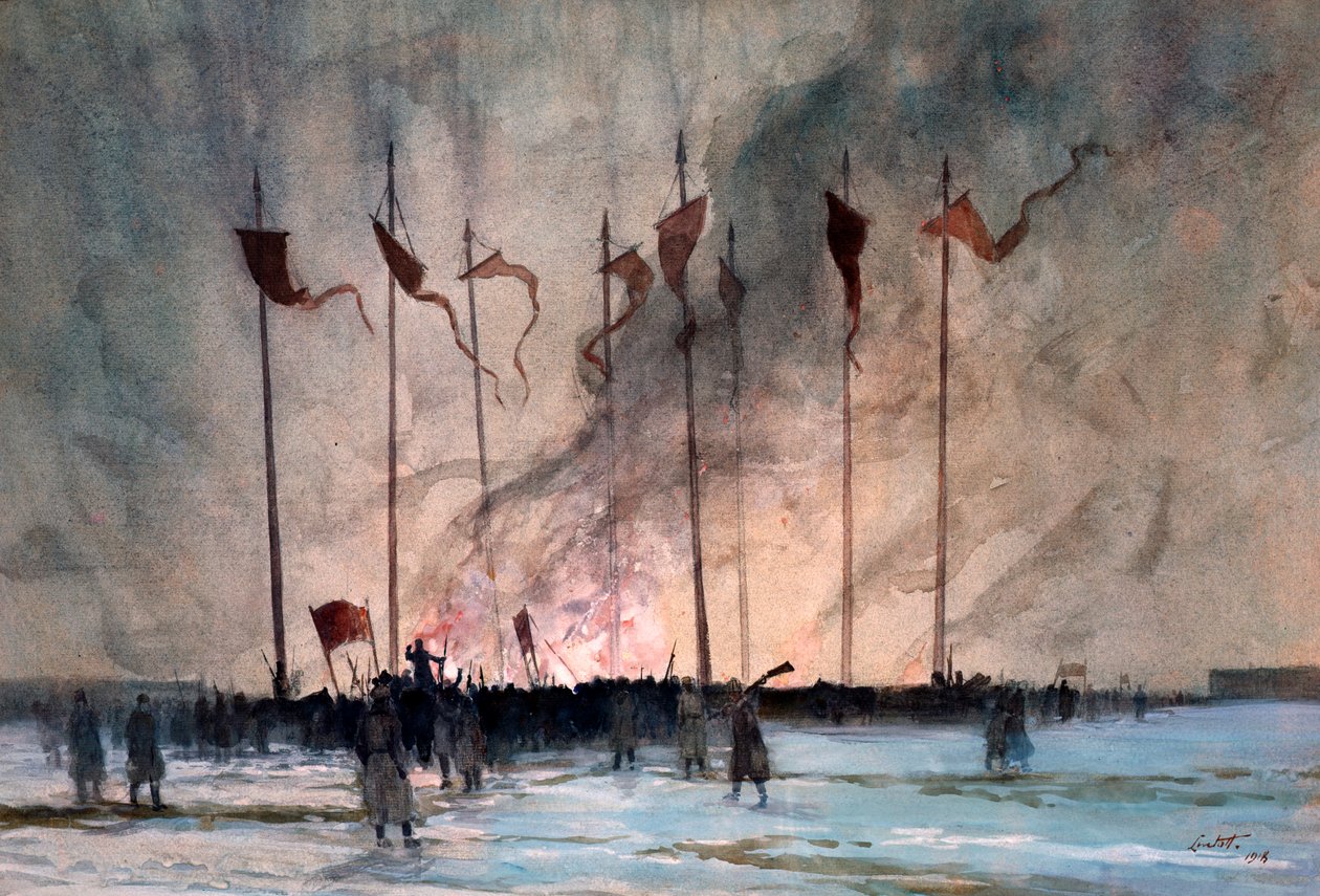 Înmormântarea victimelor Revoluției Ruse de către Lintottnorwegian av Edward Barnard Lintott