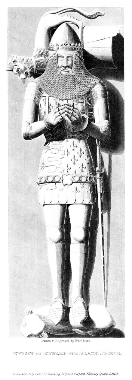 Skulptur av Edward den svarte prinsen 1330-1376, 1824. av Edward Blore